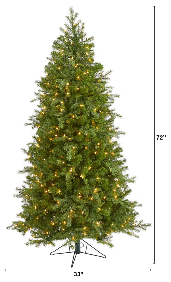 6' Vienna Fir Faux Xmas Tree With 400 Warm White Lights & 843 Bendable Branches