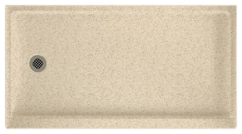 Swan 60x32x4 Solid Surface Shower Base, Left Drain, Bermuda Sand