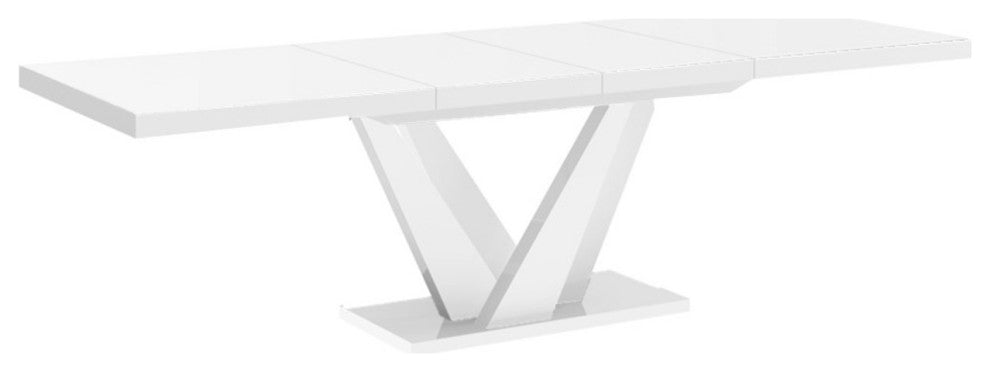 CHARA Dining Set, White/White/Green