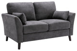 Damian Woven Fabric Loveseat, Gray