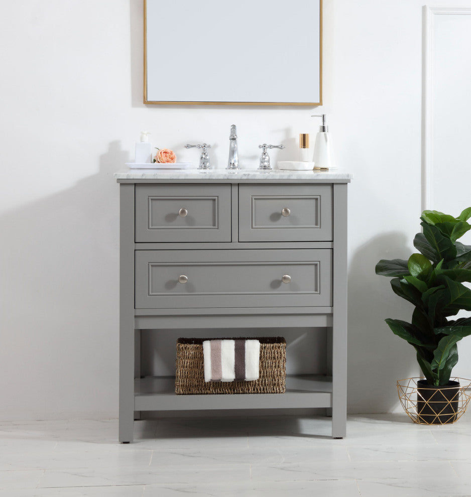 Matilda 30" Single Bathroom Vanity Set, Gray