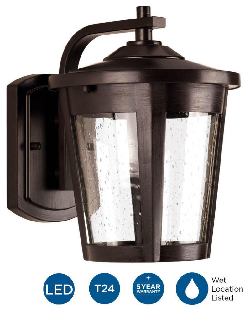 Progress Lighting 1-9W LED Wall Lantern, Antique Bronze