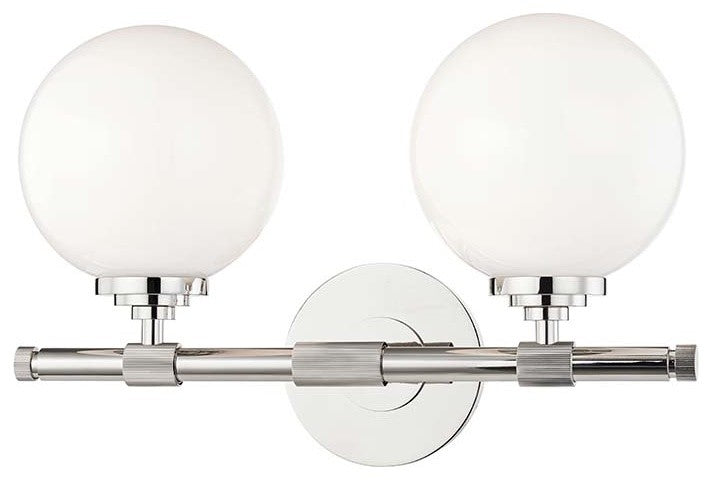 Bowery 2-Light Bath Bracket, Polished Nickel