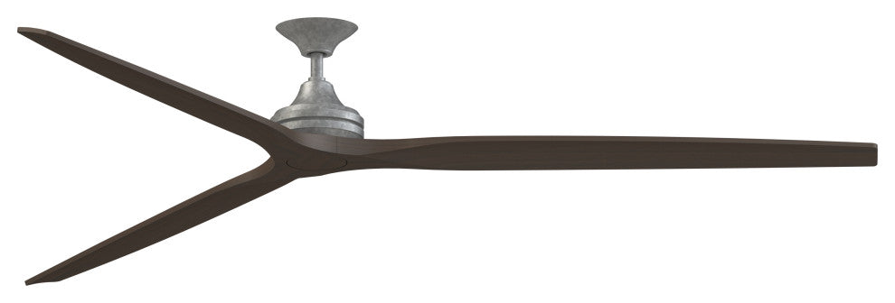 Fanimation Spitfire 96" Fan, Galvanized Motor, Dark Walnut Wood Blades