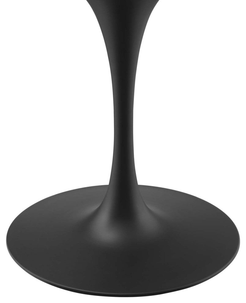 40" Dining Table, Round, White Black, Metal, Modern, Bistro Hospitality