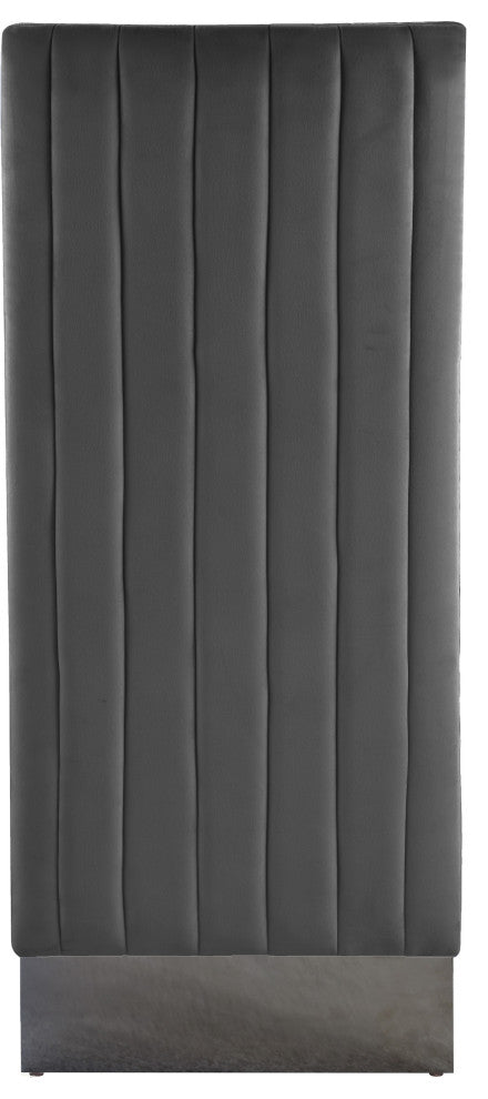 Porsha Dining Chair, Set of 2, Gray Velvet, Chrome Legs