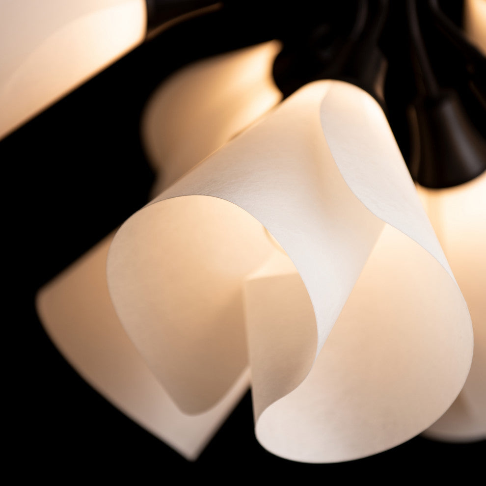 Mobius 12-Light Semi-Flush, Black Finish, Spun Frost Shade
