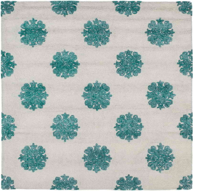 Safavieh Soho Soh213A Rug, Ivory/Light Blue, 6'0"x6'0" Square