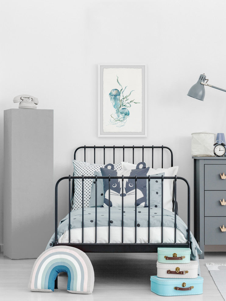 "Jellyfish Pair" Framed Painting Print, 8x12