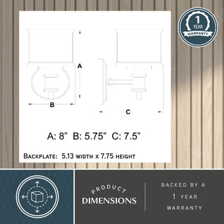 Carlisle Vanity Light, Chrome, White Frosted Opal Glass, 1-Light