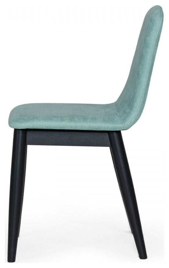 Set of Two Mint Fabric Dining Chairs