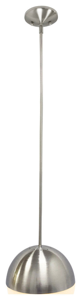 Aspen Creative 61147-21, 1 Light Pendant Light, Satin Nickel, 10" W x 48-5/8" H