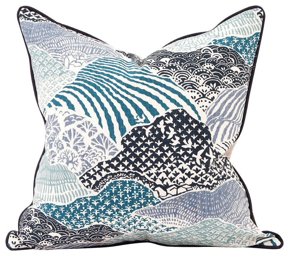 Howard Elliott Madcap Cottage Windsor Park Indigo 20" x 20" Pillow, Down Insert