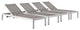 Shore Set of 4 Outdoor Patio Aluminum Chaises