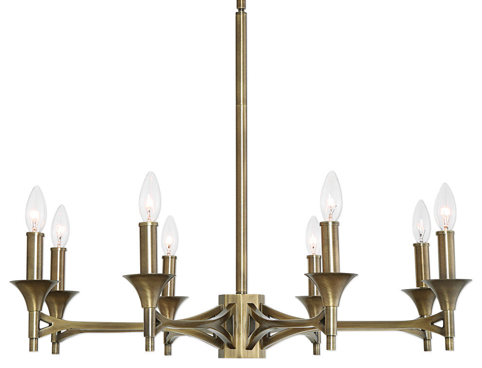 Uttermost Brant Aged Brass 8 Light Chandelier