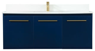 Elegant VF44548MBL-BS 48" Single Bathroom Vanity, Blue With Backsplash