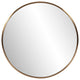 32' Antiqued Brushed Brass Round Wall Mirror