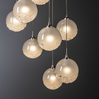 Fritz Globe 9-Light Pendant - Sterling - Frosted Glass - Standard