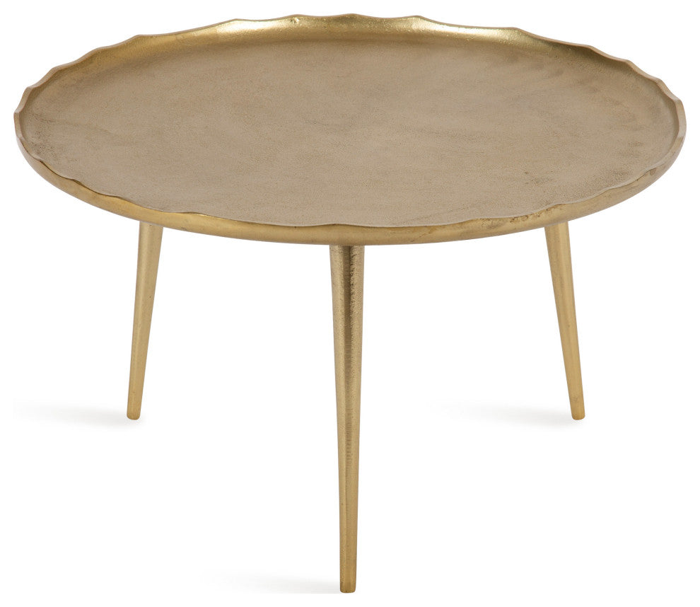 Alessia Round Coffee Table, Gold, 25x25x15