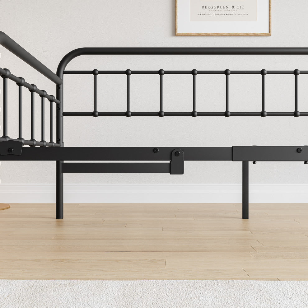 Gewnee Twin Size Metal Daybed Frame with Trundle