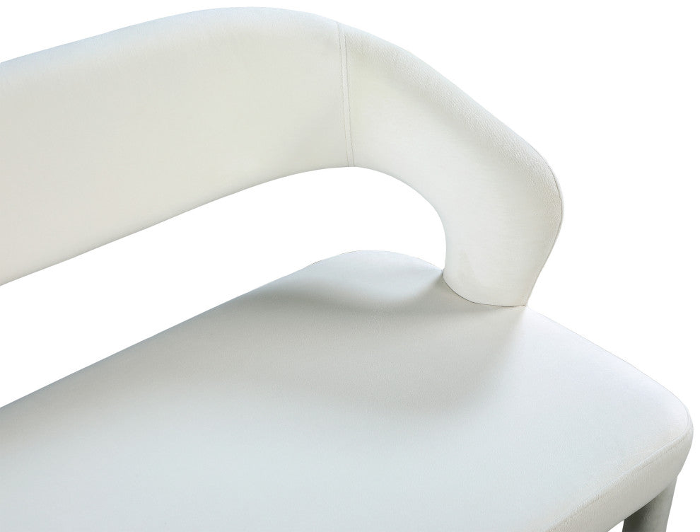 Destiny Upholstered Bench, Cream, Velvet