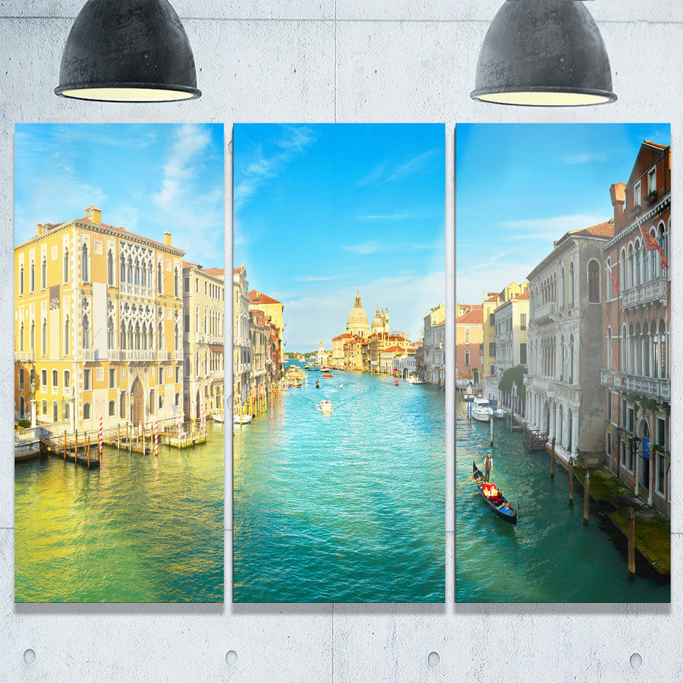 "Vibrant Evening Venice Italy" Metal Wall Art, 3 Panels, 36"x28"