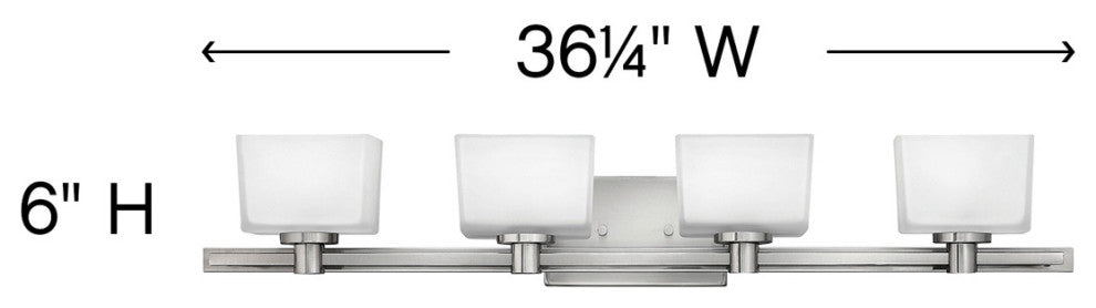 Hinkley Taylor Large Four Light Vanity, Brushed Nickel