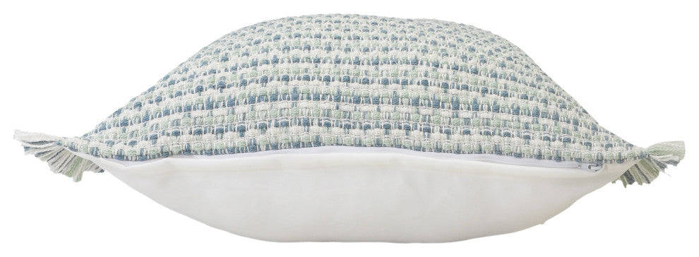 Interwoven Coastal Delight Fringed Throw Pillow