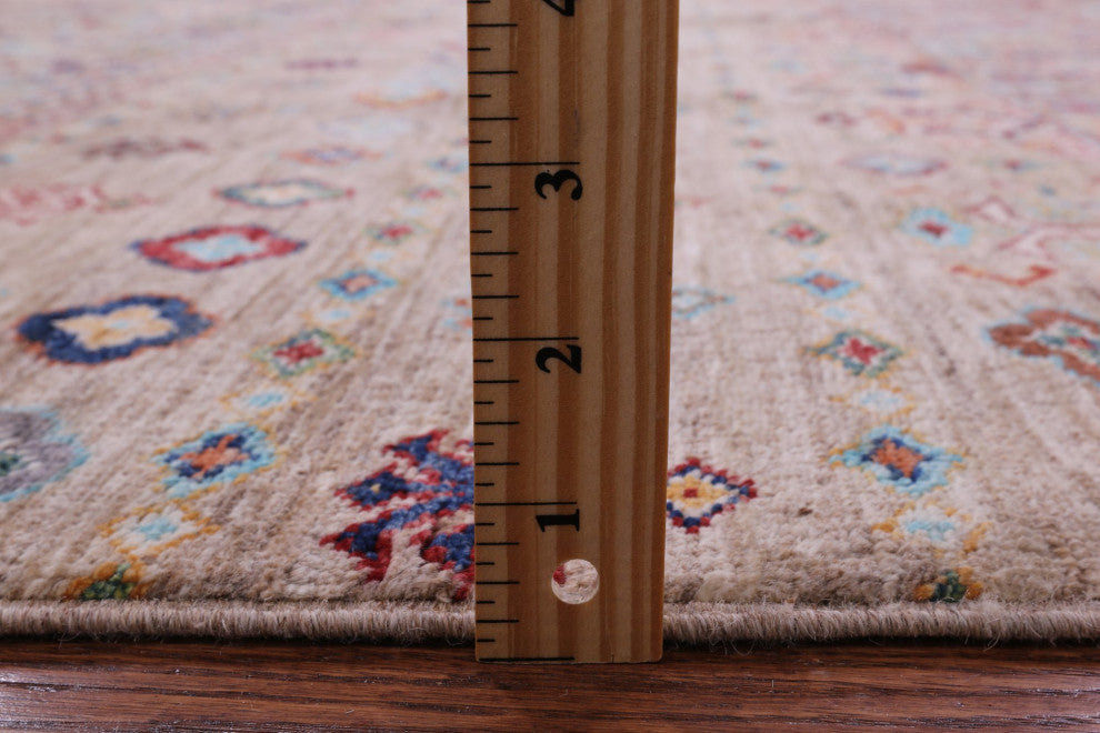 6' 11" X 9' 7" Super Kazak Khorjin Handmade Wool Rug Q10315