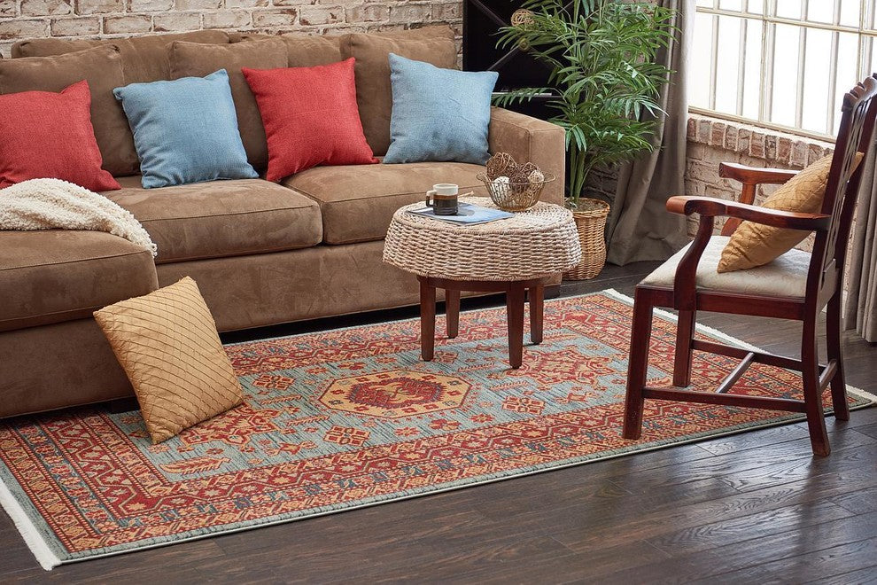 Unique Loom Light Blue Shapur Sahand 2' 7 x 6' 7 Runner Rug