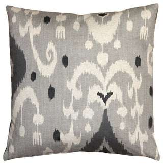 Pillow Decor - Indah Ikat Gray 20 x 20 Throw Pillow