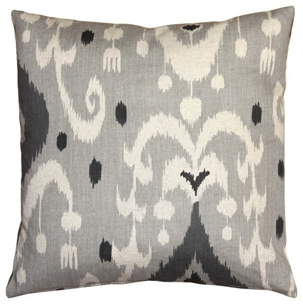 Pillow Decor - Indah Ikat Gray 20 x 20 Throw Pillow
