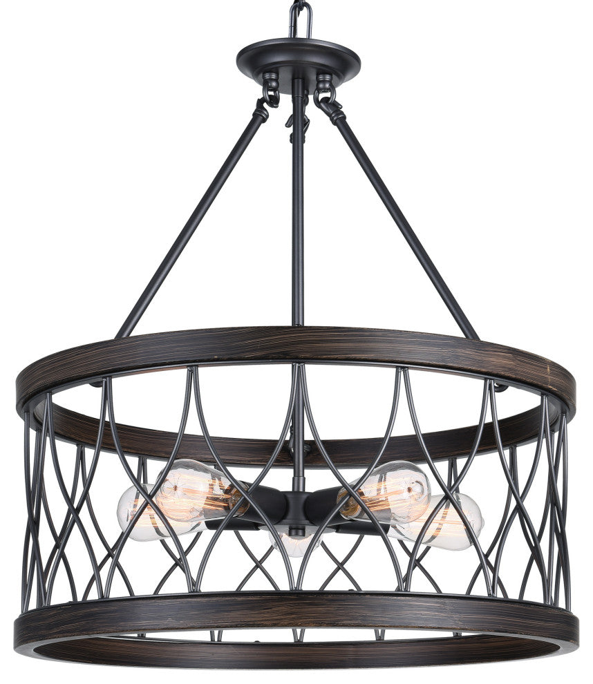 Amazon 5 Light Drum Shade Chandelier With Gun Metal Finish
