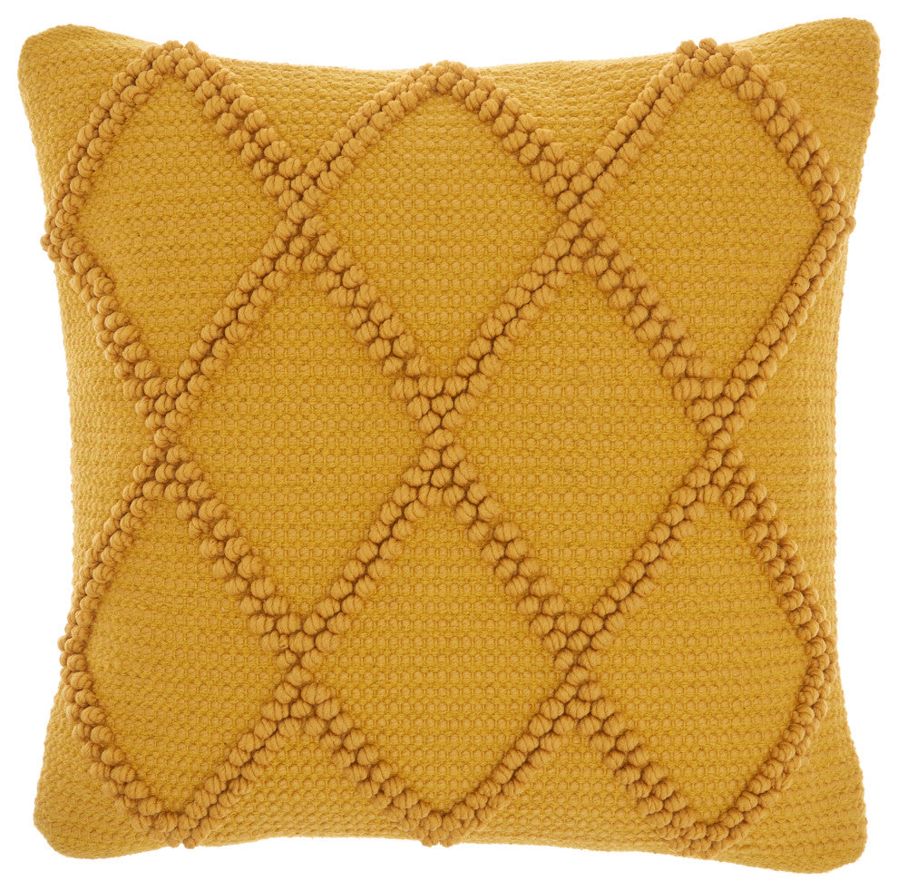 Mina Victory GC101 Throw Pillow, Yellow, 18"X18"