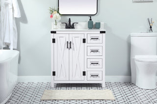 Home Living 19" Farmhouse White-Light Bathroom Vanity