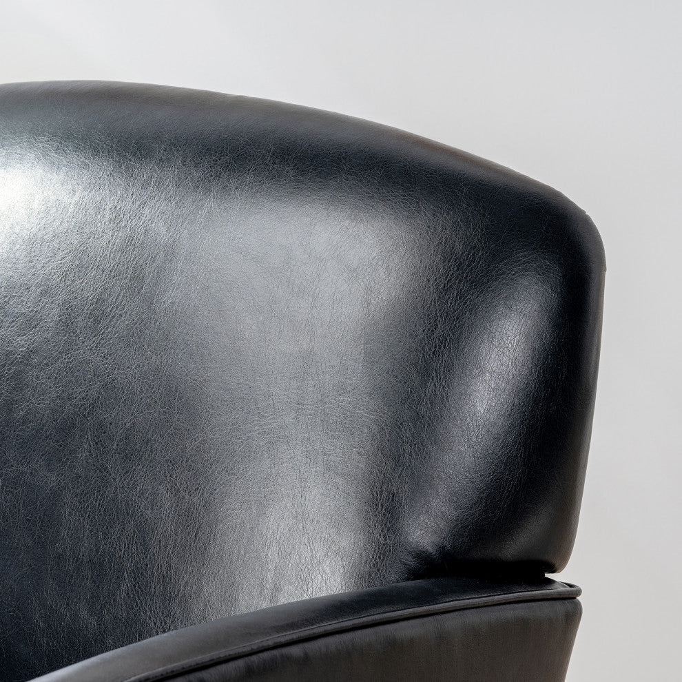 Faux Leather/Fabric Armchair with Wood Legs, Black, 26'' X 30''