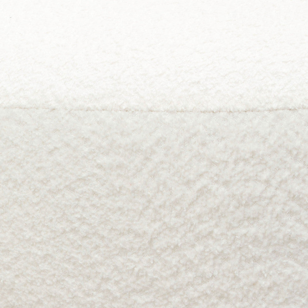 Vesper Round Ottoman, White