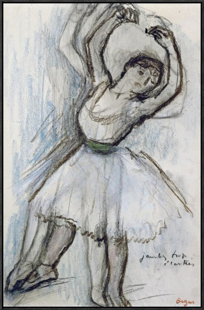 "Study of a Dancer" Framed Canvas Giclee by Edgar Degas, 24x37"
