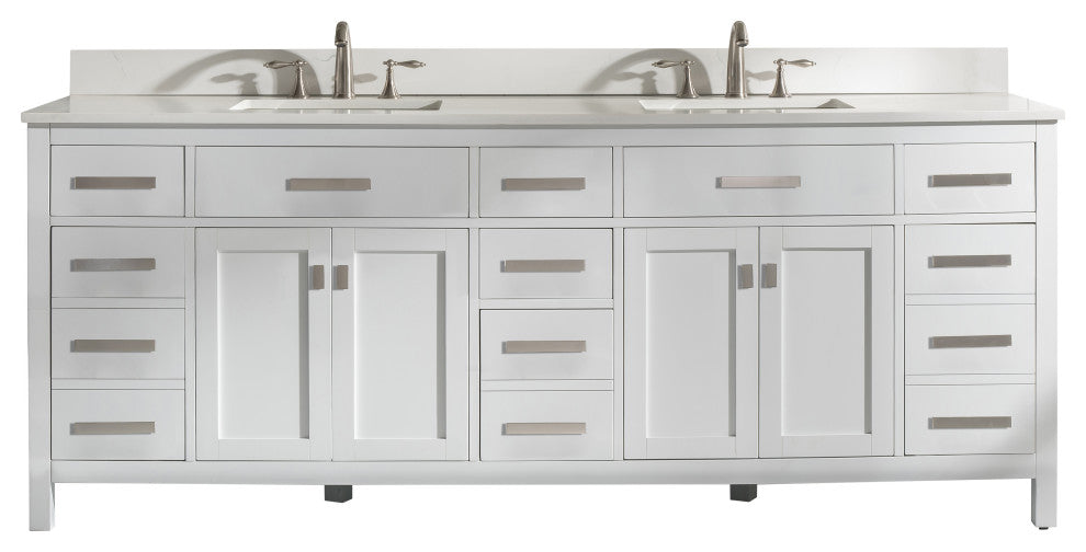 Valentino Single Vanity, White, 84"