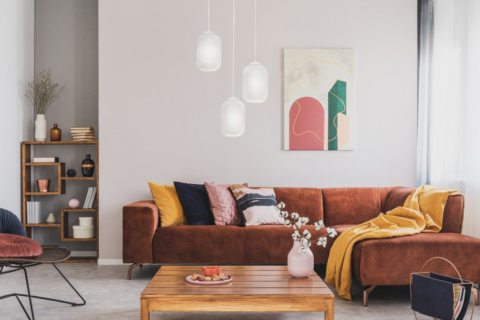 Callie 3 Light Round Pendant, White