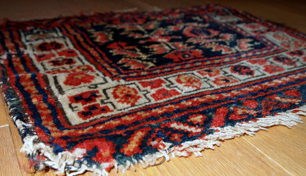 Handmade antique Persian Malayer bag face 1.4' x 1.8' ( 44cm x 55cm ) 1900s