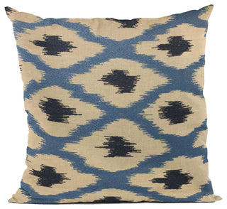 Plutus Blue Color Stitched Dot Luxury Throw Pillow, 22"x22"