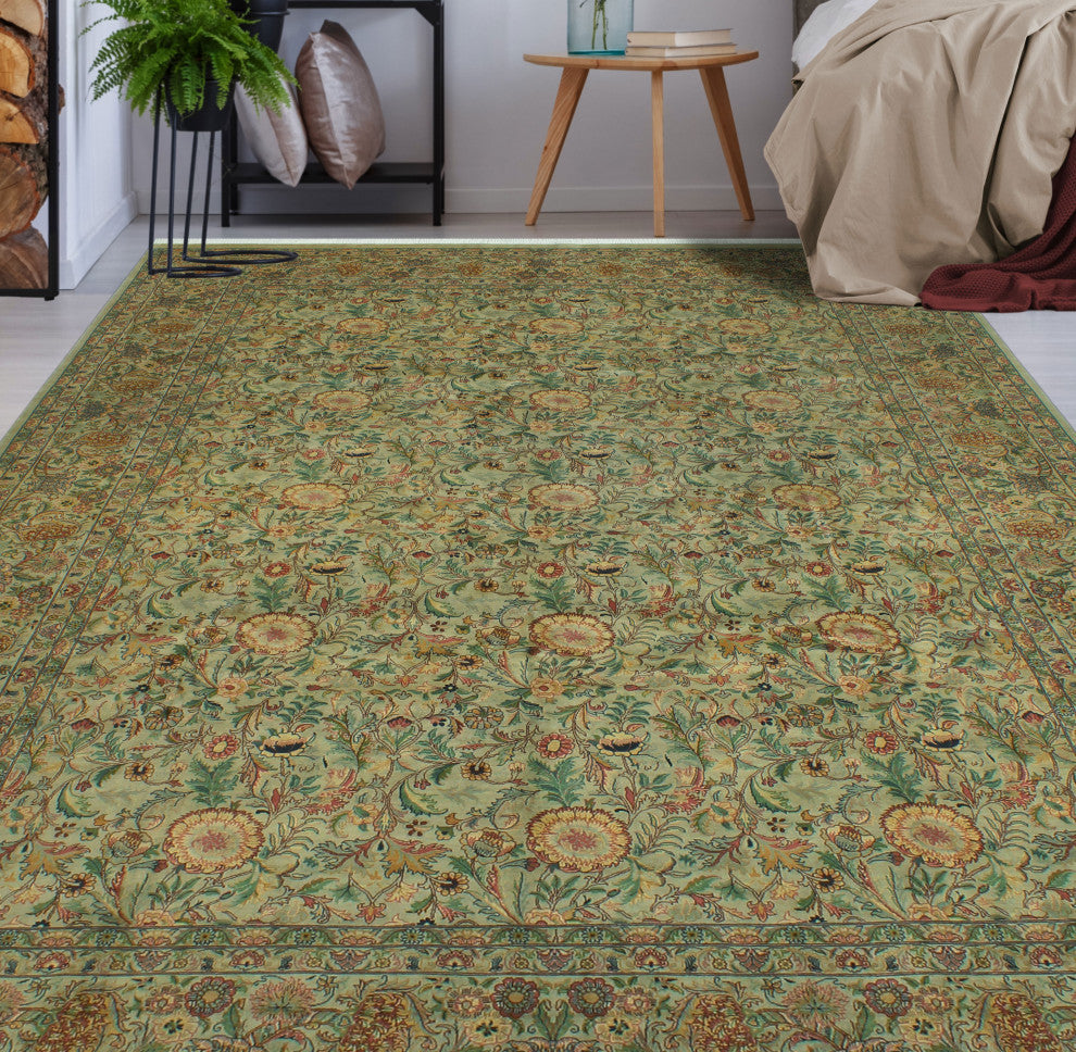 Pak-Persian Mira Light Green/Pink Rug, 9'0x12'0