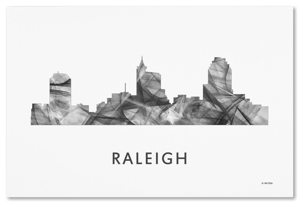 Marlene Watson 'Raleigh North Carolina Skyline' Canvas Art, 47x30
