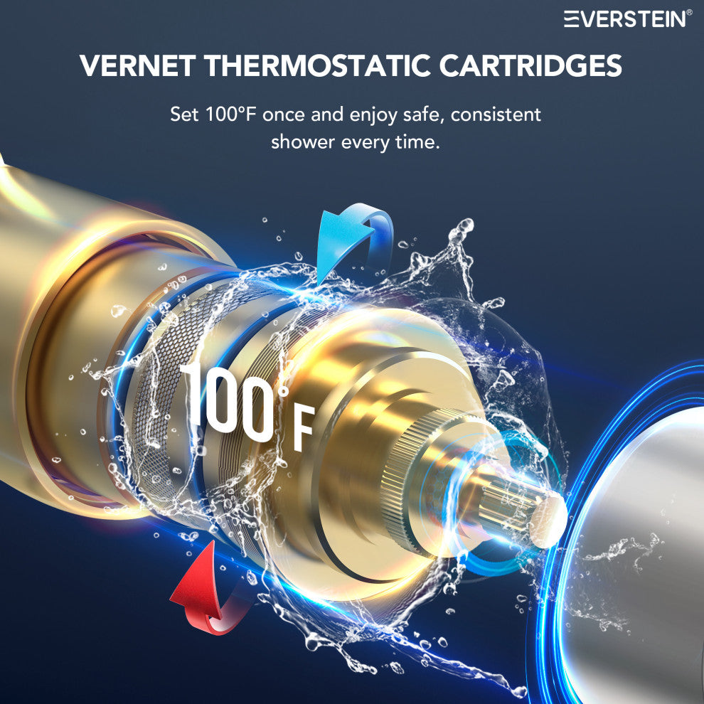 Full-Body Shower System with Thermostatic Valve "“ Dual Showerheads & Handheld, Brushed Nickel