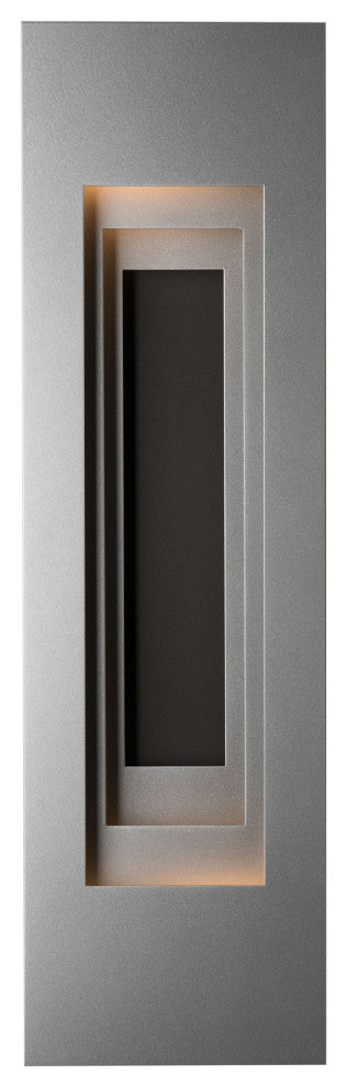 Procession Small Outdoor Sconce, Coastal Burnished Steel, Coastal Black Accent