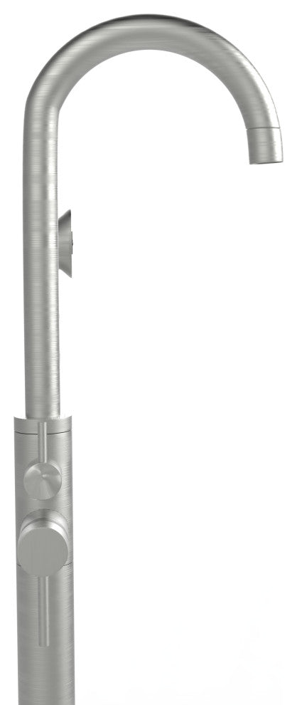 CastelloUSA Neptune Tub Filler Faucet, Brushed Nickel, Breeze Handle