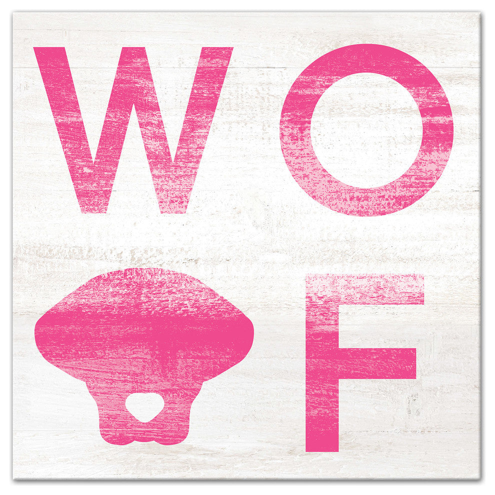 Designs Direct Creative Group Woof Distressed Pink 30x30 Canvas Wall Art