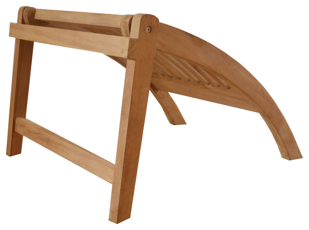 Teak Outdoor Dining Chair Ashley Reclining/Folding Arm Chair with Footrest