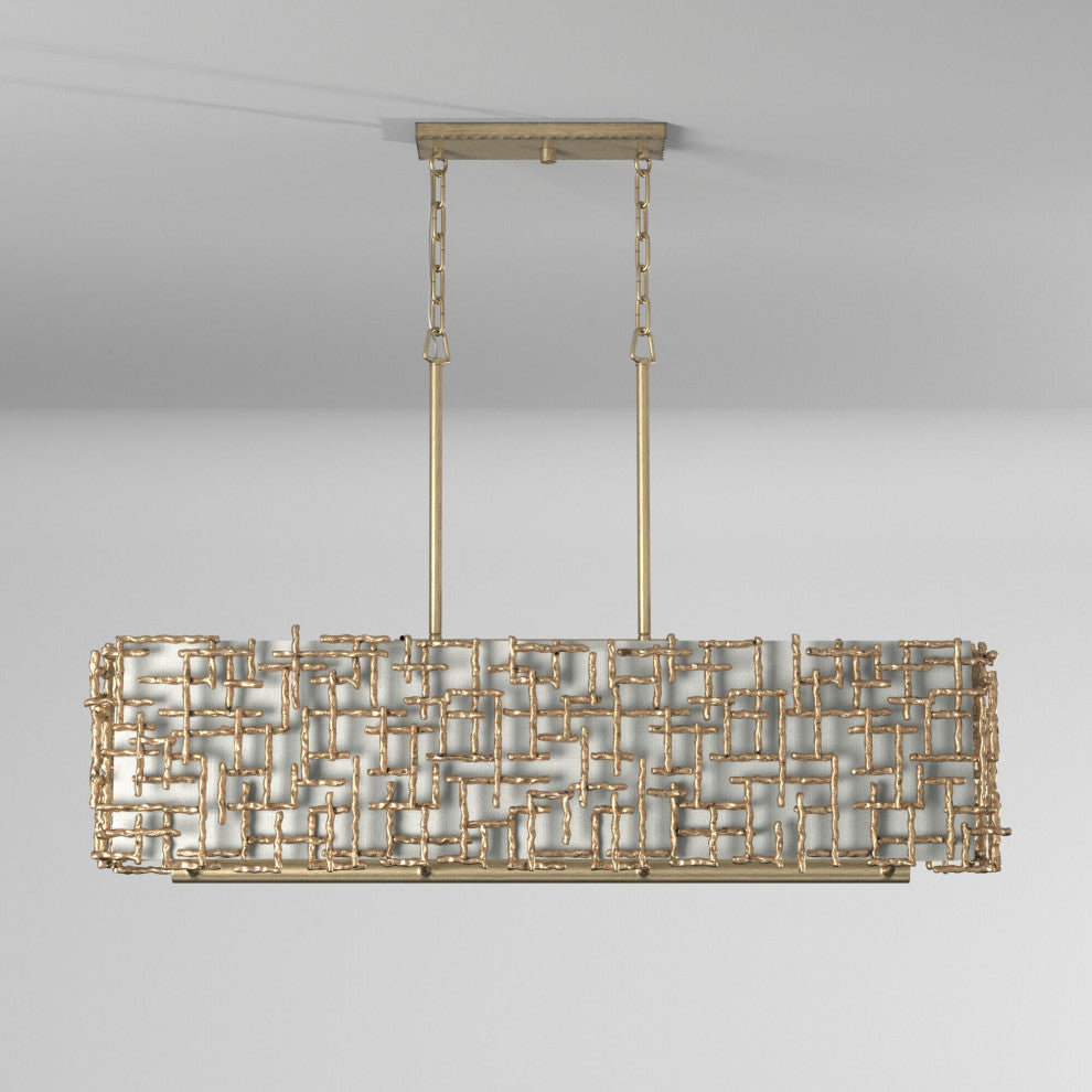 Fredrick Ramond Farrah Medium Eight Light Linear, Burnished Gold